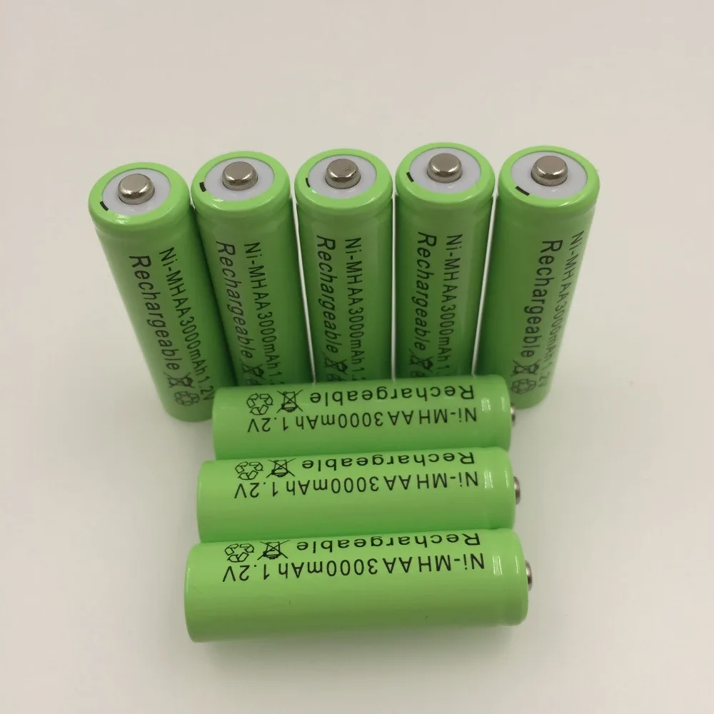 4/20 VNT naujas AA baterija 3000 mAh įkraunamos baterijos, 1.2 V Ni-MH AA baterijos, tinkančios laikrodžių, pelės, kompiuterių 3