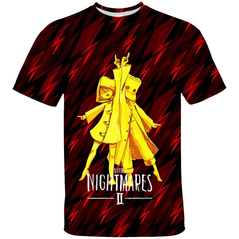 Atsitiktinis Mažai Košmarai 2 TShirts Vaikai 3D Animaciją Anime Viršūnes Tee Vasaros Negabaritinių marškinėliai Vaikų trumpomis Rankovėmis Grafinis T Marškinėliai 0