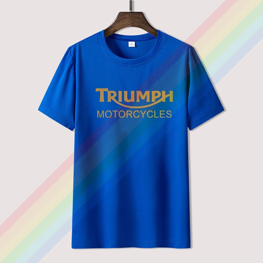2021 Klasikinis Triumph Motociklą Logotipą, Vyrai, Moterys, Vasarą Medvilnės, Juoda Tees Vyrų Naujausias Populiariausių Normalus Tee Marškinėliai, Unisex 0