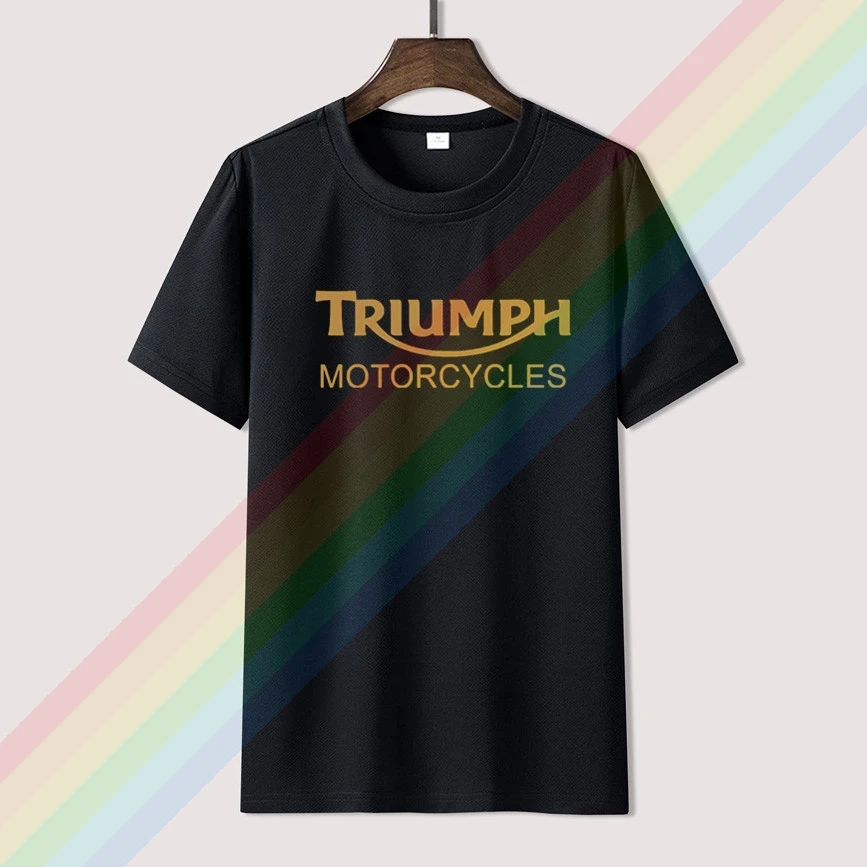 2021 Klasikinis Triumph Motociklą Logotipą, Vyrai, Moterys, Vasarą Medvilnės, Juoda Tees Vyrų Naujausias Populiariausių Normalus Tee Marškinėliai, Unisex 3