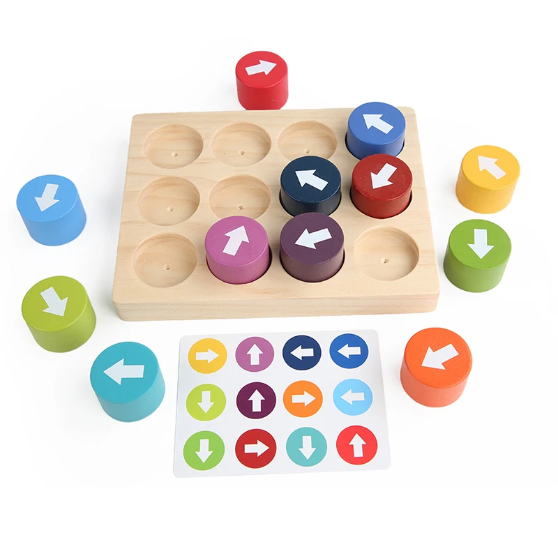 Vaikai Medinės Rodyklės Atitikimo Blokų Žaidimas Spalva Kryptimi Pažinimo Lopšelis-Ankstyvojo Lavinimo Žaislą Dovanų Naujus Vaikams 3