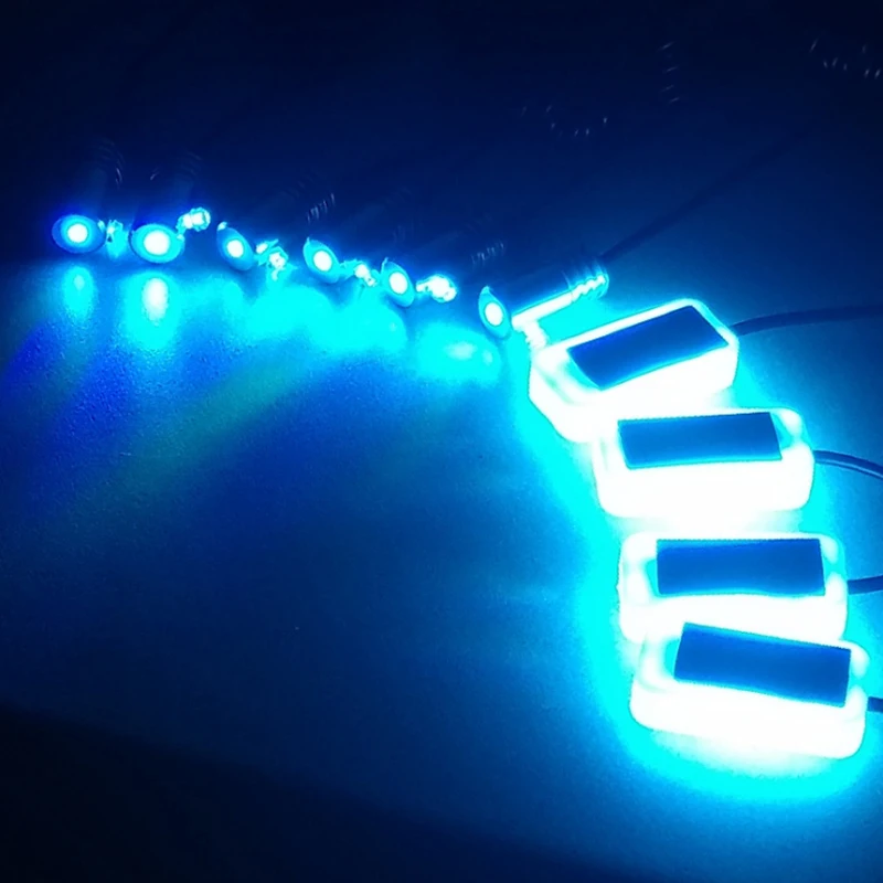 10 1 RGB LED Atmosfera Automobilių Šviesos Interjero, Aplinkos Šviesos Optinio Pluošto Juostelės Šviesos App Kontrolės 