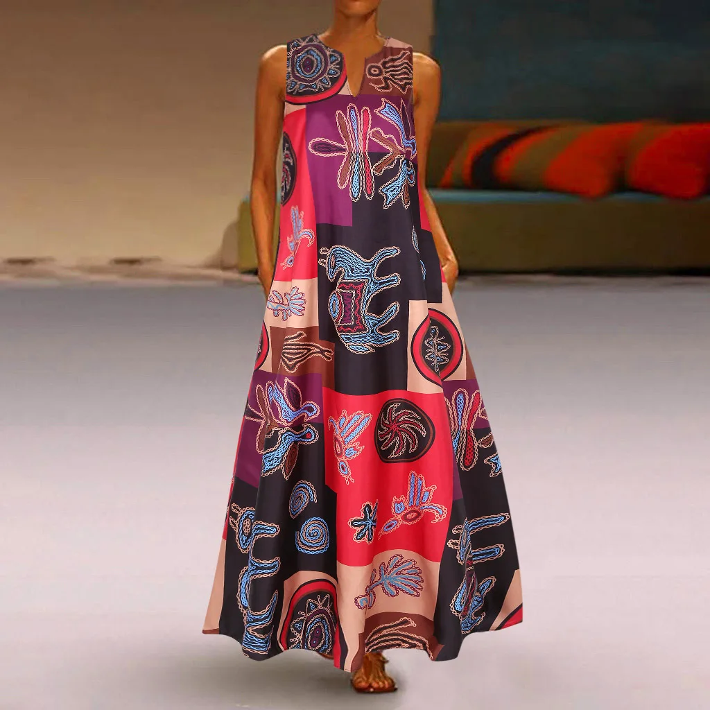 Vasara Ilga Suknelė 2021 Elegantiškas Apdaras Mados kilimo ir tūpimo Tako 3D Suknelė Šalis be Rankovių Suknelės Moterims Atsitiktinis Sundress Derliaus Maxi Suknelės 1