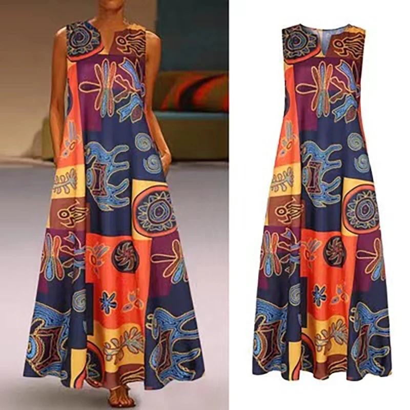 Vasara Ilga Suknelė 2021 Elegantiškas Apdaras Mados kilimo ir tūpimo Tako 3D Suknelė Šalis be Rankovių Suknelės Moterims Atsitiktinis Sundress Derliaus Maxi Suknelės 3