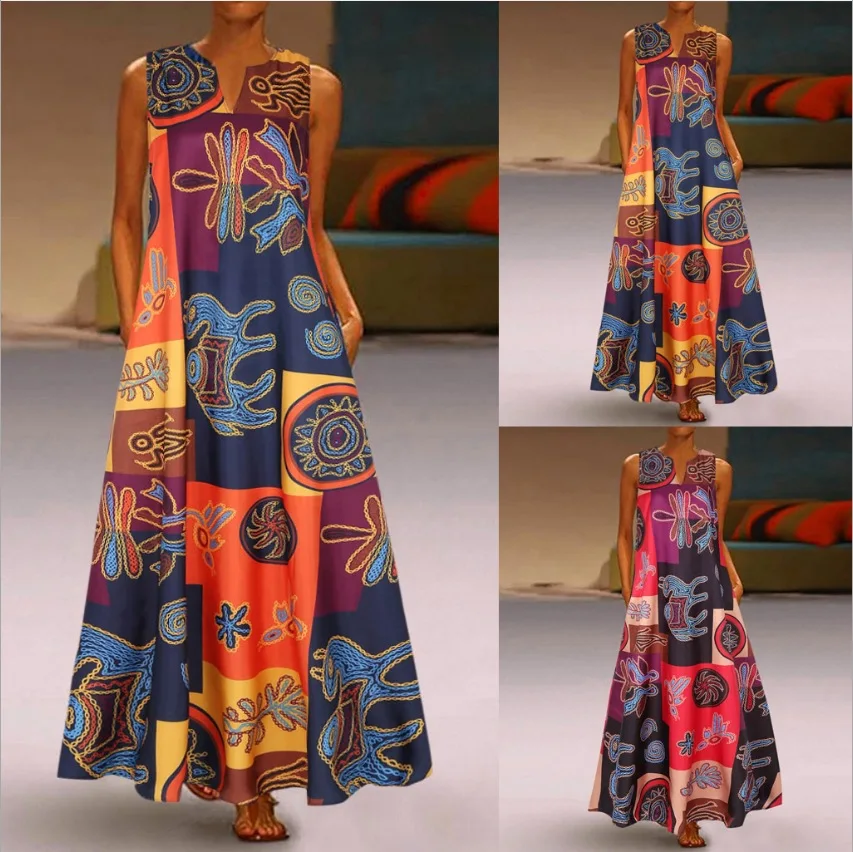 Vasara Ilga Suknelė 2021 Elegantiškas Apdaras Mados kilimo ir tūpimo Tako 3D Suknelė Šalis be Rankovių Suknelės Moterims Atsitiktinis Sundress Derliaus Maxi Suknelės 4