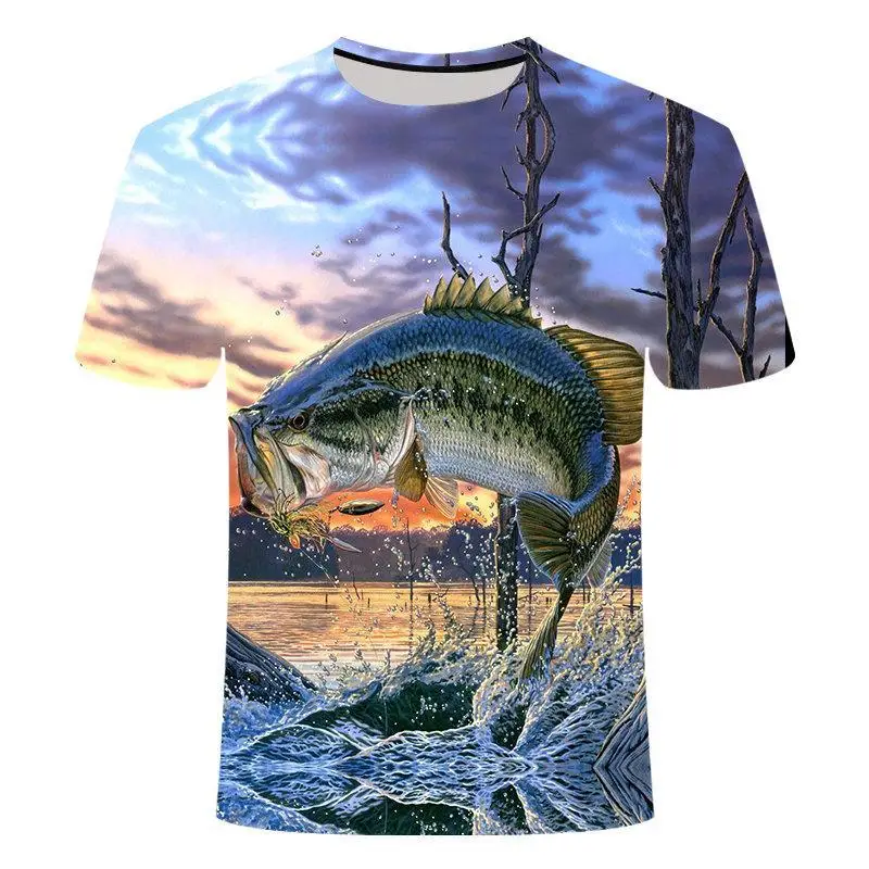 Naujas 3d meškere Marškinėliai Laisvalaikio T-Shirt 3d Juokingi Žuvis Vyrų Ir Moterų Spausdinti Marškinėlius Hip-Hop T-Shirt Harajuku Azijos Dydis S -6xl 1