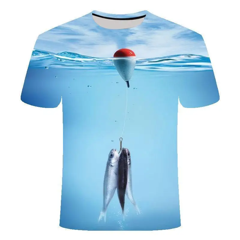 Naujas 3d meškere Marškinėliai Laisvalaikio T-Shirt 3d Juokingi Žuvis Vyrų Ir Moterų Spausdinti Marškinėlius Hip-Hop T-Shirt Harajuku Azijos Dydis S -6xl 2
