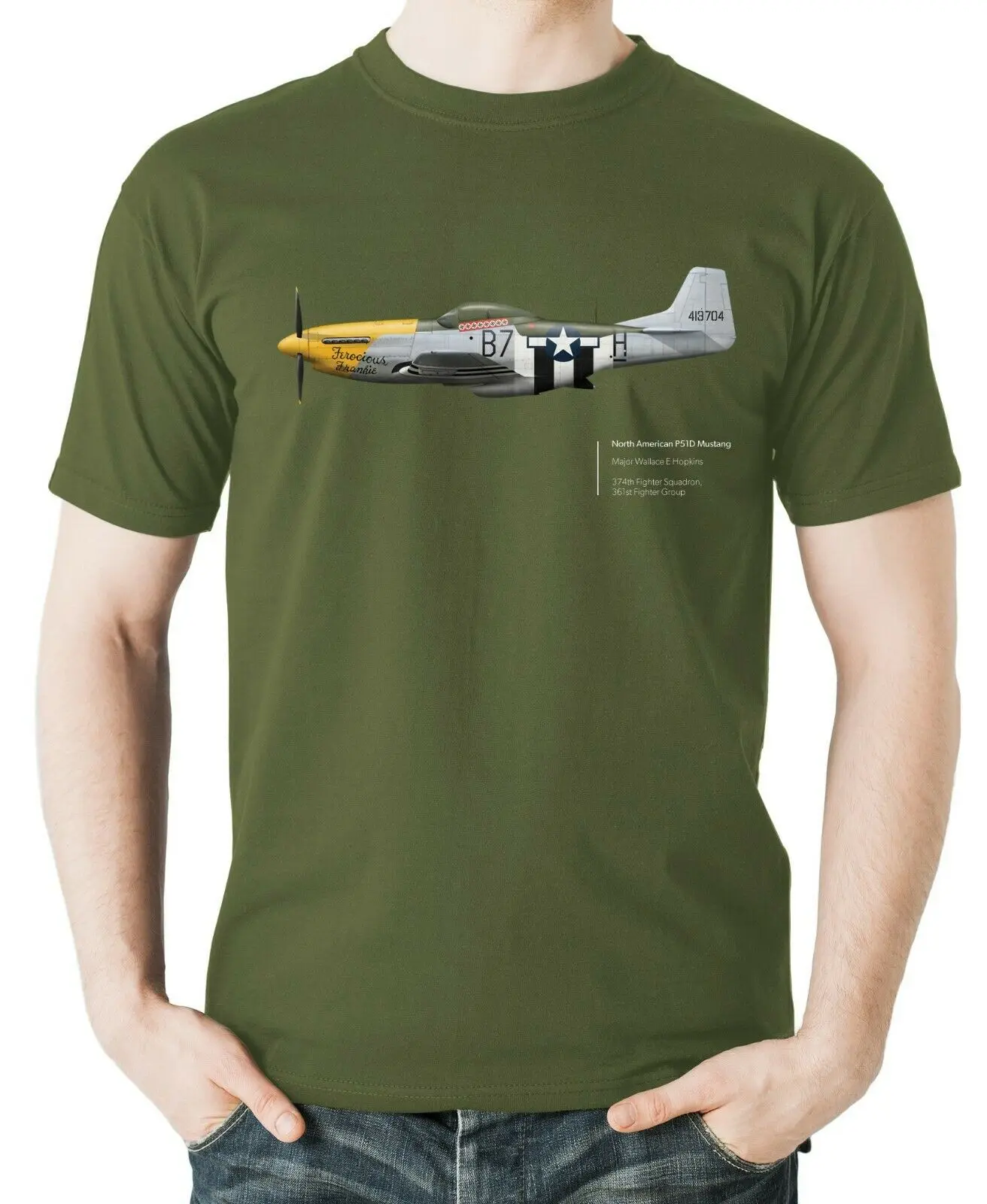 Aviacijos Temomis JAV Oro Pajėgų P-51D Mustang Naikintuvas T-Shirt. Vasaros Medvilnės trumpomis Rankovėmis O-Neck T Shirt Mens Naujas S-3XL 0