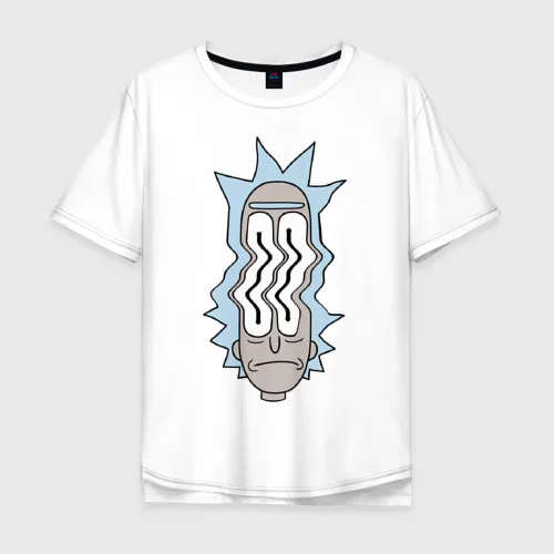 Vyriški T-shirt medvilnės negabaritinių Rick ir Morty bangos 0