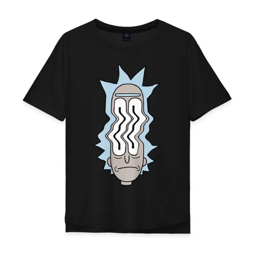 Vyriški T-shirt medvilnės negabaritinių Rick ir Morty bangos 1