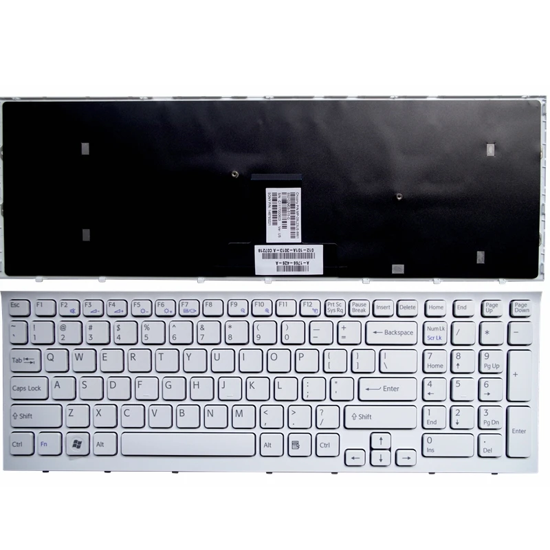 Naujo nešiojamojo kompiuterio klaviatūra Sony Vaio Vpc-EB VPC EB PKG-71313M su rėmu balta mus 0