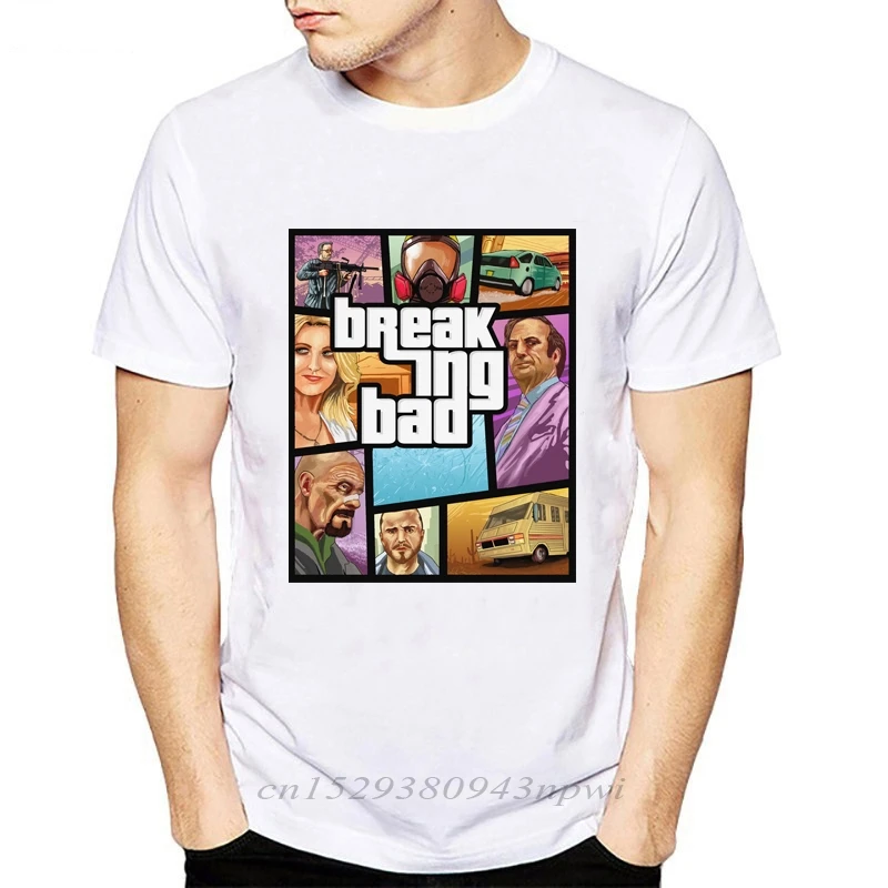 Nauji marškinėliai Vyrams Karšto Pardavimo Breaking Bad Simbolių Spausdinimo vyriški trumpomis Rankovėmis, Vyrų Pagrindinio Viršūnes Kietas Tee hipster atsitiktinis marškinėliai 5
