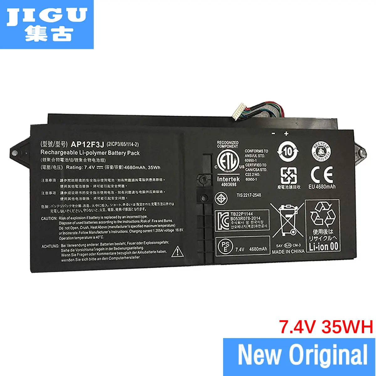JIGU Originalus Laptopo Baterijos AP12F3J ACER Aspire S7 Ultrabook Serijos S7-391 S7-391-53334G12AWS 7.4 V 35WH 1