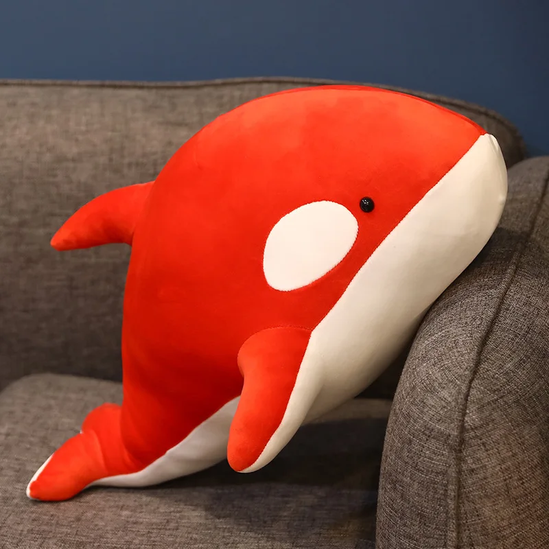 100CM Didelis Naujas Super Minkštas Pliušas Žaislai, Raudona Ir Juoda Žudikas Banginių Jūrų Gyvūnų Pagalvę Pliušinis Banginis Miego Pagalvėlė Vaikų Dovanų 5