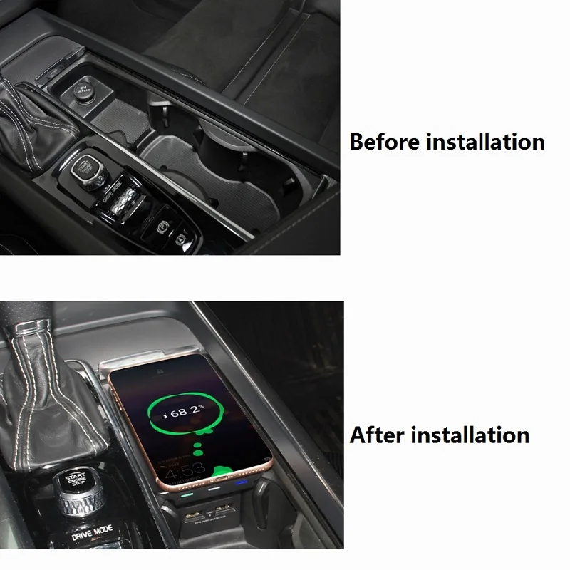 Automobilių Belaidžio Įkrovimo QI Įkrauti Telefono Turėtojas Mobiliojo ryšio Adapteris tvirtinimo Laikiklis, skirtas Volvo XC90 S60 XC60 V90CC X90 3
