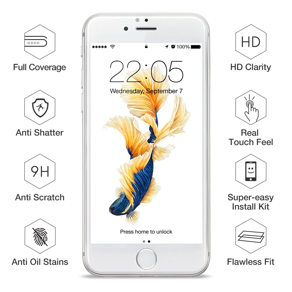 ESR Screen Protector, iPhone 8 7 Plius Minkštas Kraštas Padengti Filmas HD Anti Blue-Ray Grūdintas Stiklas iPhone 8 7 Ekrano Flim Stiklo 3