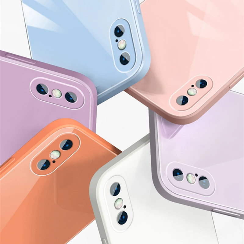 Silikono Rėmo Atveju iPhone XS Max 11 12 Pro Max 12 Mini Grūdintas Stiklas, galinis Dangtelis Skirtas iPhone XR X 8 7 6s Plus SE 2020 Atveju 1