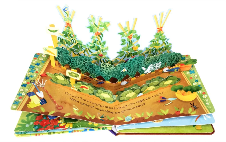 Usborne Pop-Up Sodo anglų 3D Atvartu Knygelių Vaikams Skaityti Knygos kūdikių mokytis anglų kalbos Knygų Vaikams 4