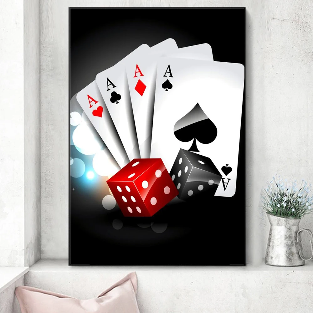Žaidimas Žaislas Pokerio Sietą Šiaurės Plakatas Sienos Menas Nuotraukas Kambarį Dekoro Plakatai ir Spausdina Interjero Meno Tapybos Drobės Neįrėminti 0