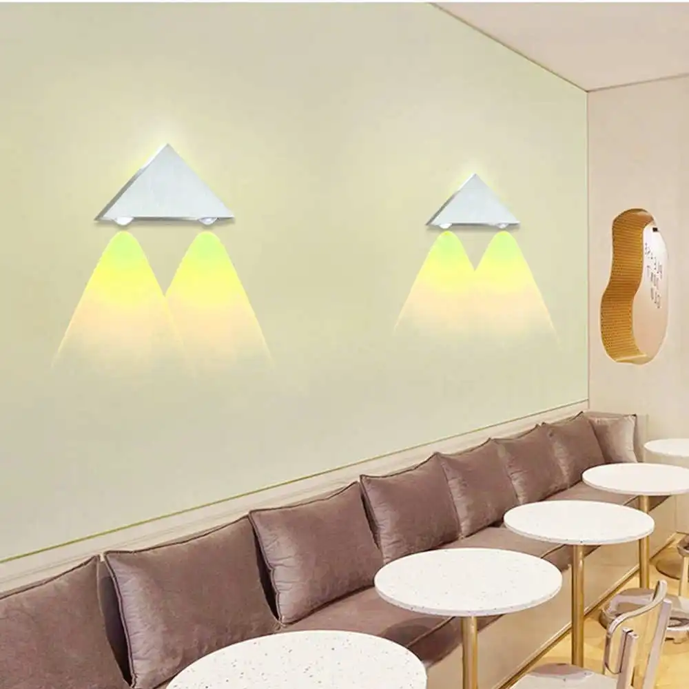 Didelės ir mažos, trikampio aliuminio sienos lempos Pramonės sienos šviesiai Namų Kambarį Miegamojo Lovos Fone Laiptų Koridorius 4