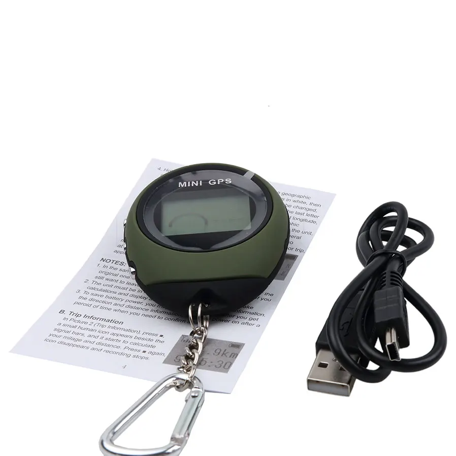 Mini GPS Seklys Locator Finder Navigacijos Imtuvas, Delninis USB Įkrovimo Skaitmeninis Kompasas, Lauko Kelionės 0