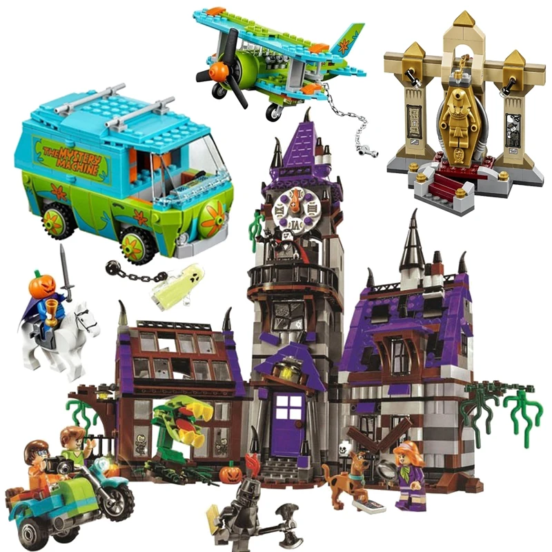 Naujas 10432 & 10430 10429 10428 Scooby Paslaptis Mašina Autobusų Miesto Kūrimo Bloką Plytų Žaislai Bendras Kalėdų Dovana Vaikui Žaislas 1