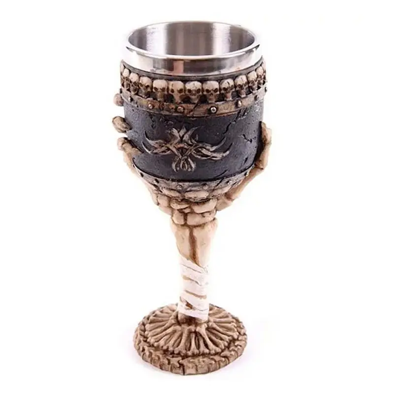 200ml Gotikos Wine Goblet Būti Dragon Claw Viking Skeletas Šviesą Nerūdijančio Plieno&Dervos Vyno taurė Helovinas Dovana Baras Drinkware 2