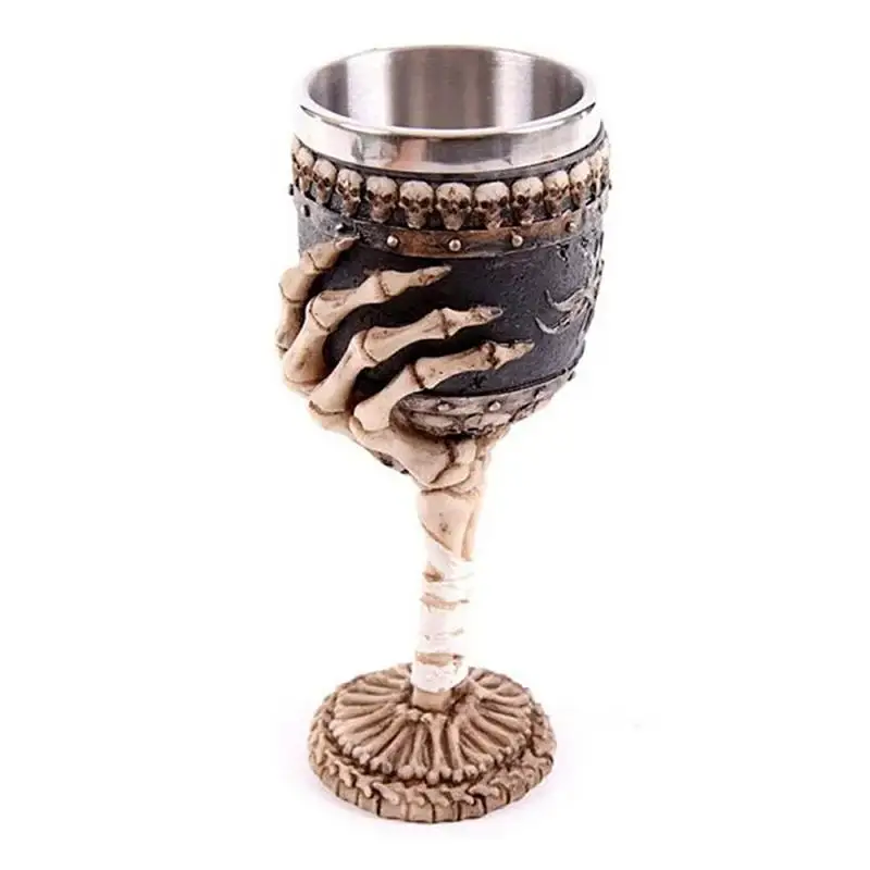 200ml Gotikos Wine Goblet Būti Dragon Claw Viking Skeletas Šviesą Nerūdijančio Plieno&Dervos Vyno taurė Helovinas Dovana Baras Drinkware 5