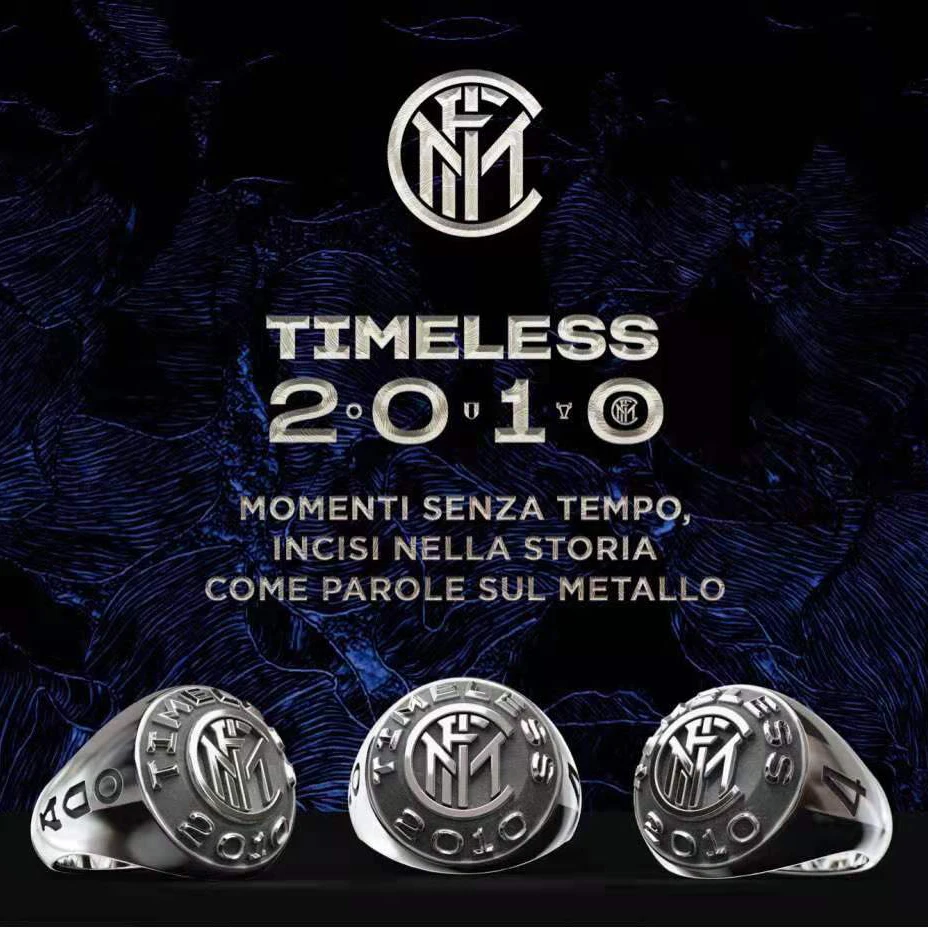 NESENSTANTIS 2010 Inter Milan Futbolo Čempionato Žiedas italijos Futbolo Titano Plieno Žiedas Papuošalai, Dovana, Papuošalai Pritaikymas savo reikmėms 4