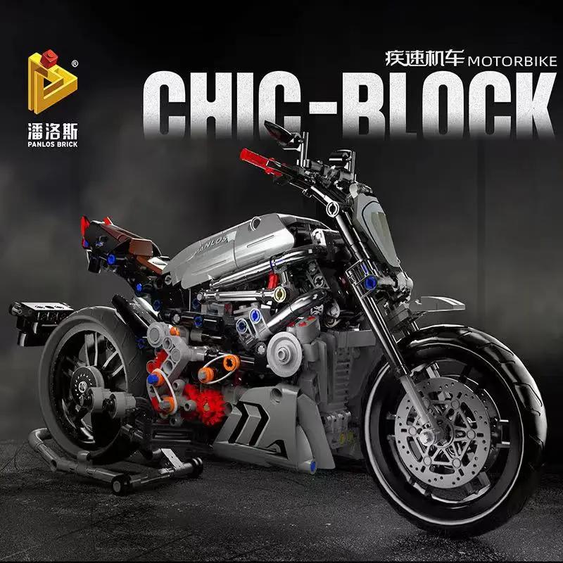 2021 672001-3 Kūrėjas Ekspertų Techninė Miesto Sporto Lenktynių Motociklo Lokomotyvų Ss Modulinių Plytų Modelio Blokai Žaislai 2