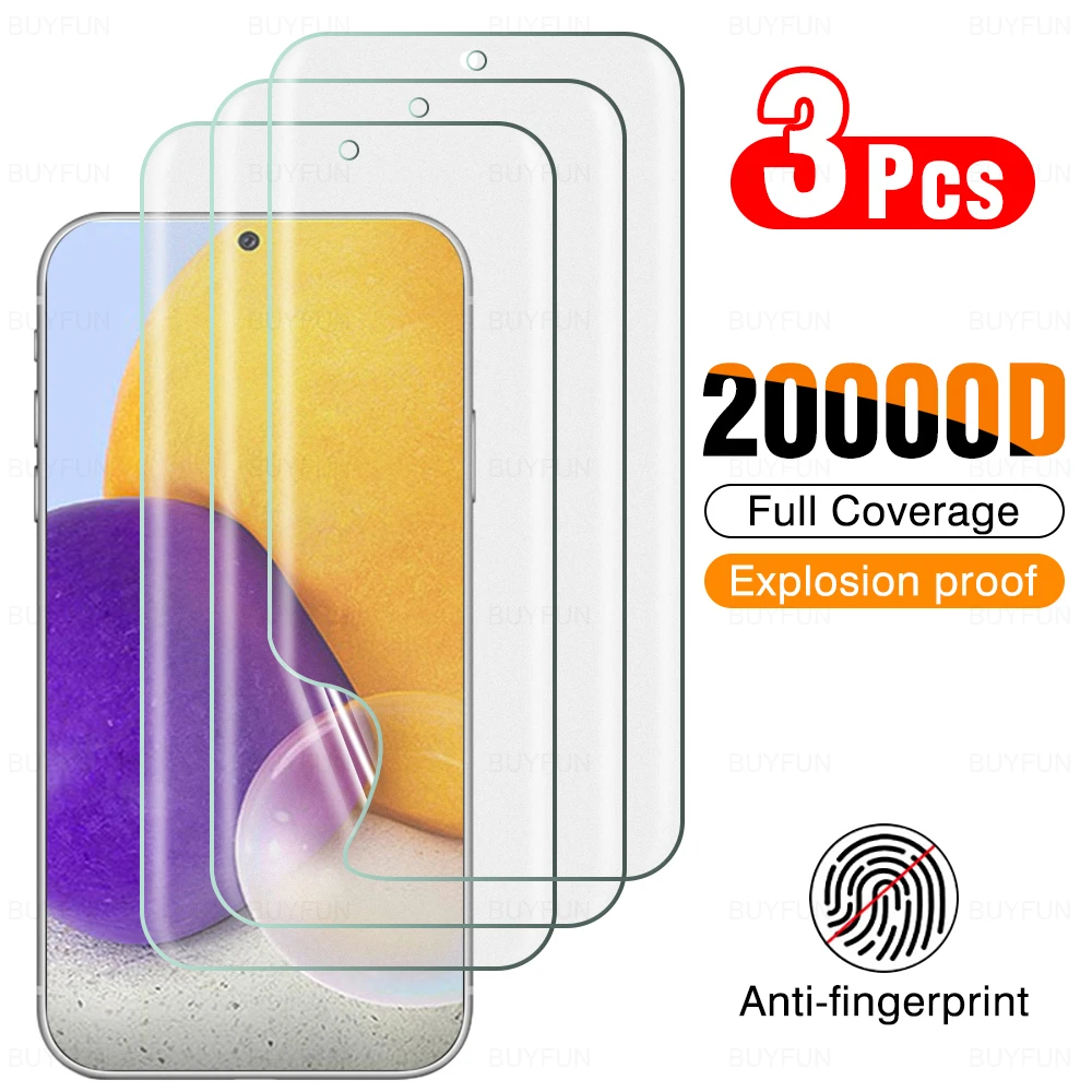3Pcs Visiškai Matinio stiklo Matinis Hidrogelio Plėvelės Samsung Galaxy A72 apsaugos Sumsung Sansung 72 52 32 42 12 4G Ar 5G Ne Stiklo 4