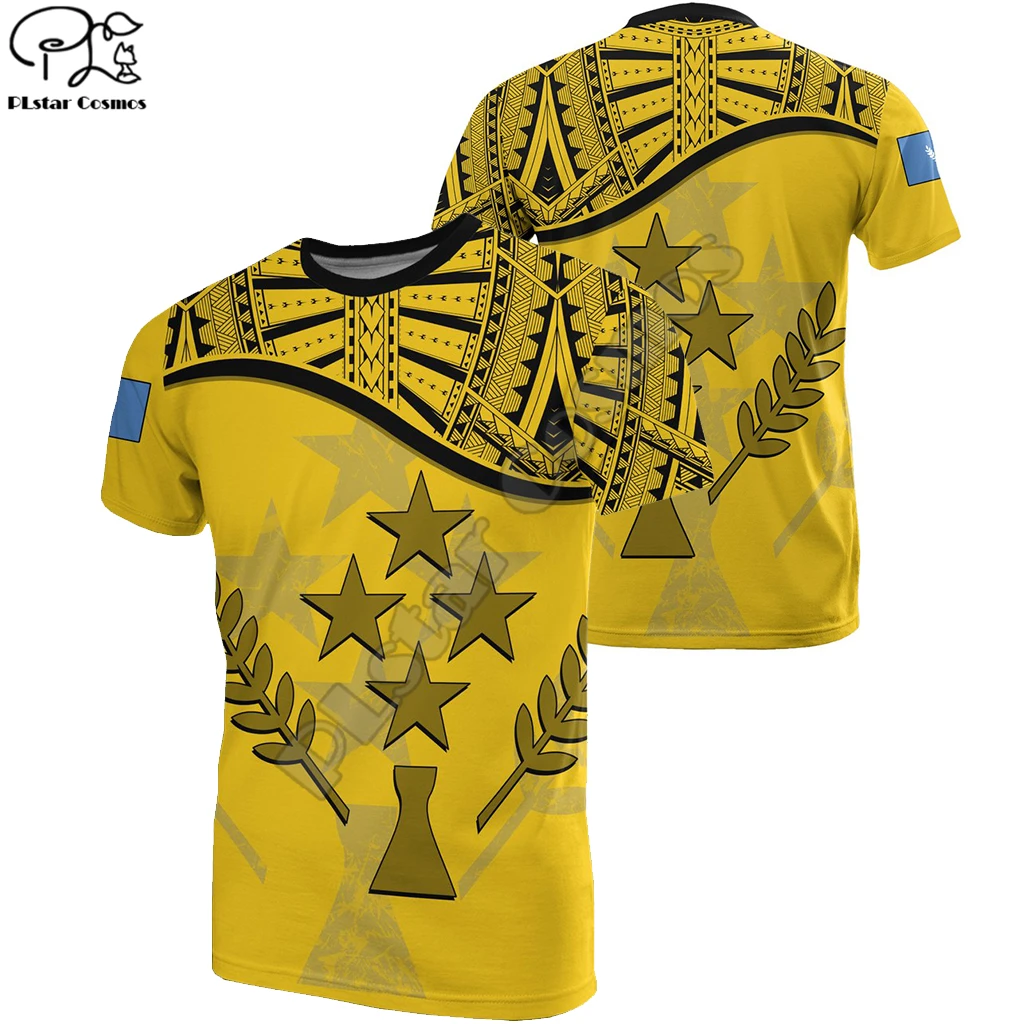 PLstar Kosmosas 2021 Kosrae Polinezijos Mados Vyrų/Moterų Hibiscus T-Shirts 3D Spausdinimo Vasaros Trumpas Rankovėmis Tee Spalvinga Viršūnes Stilius-7 4