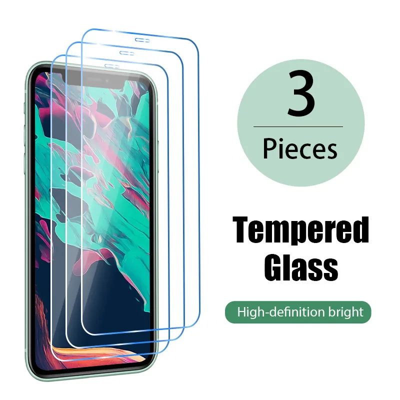 3PCS Grūdintas Stiklas iphone 12 11 Pro xs max mini screen protector, iphone 8 7 6 6S 5 5S Plus SE 2020 X XS XR stiklo 2