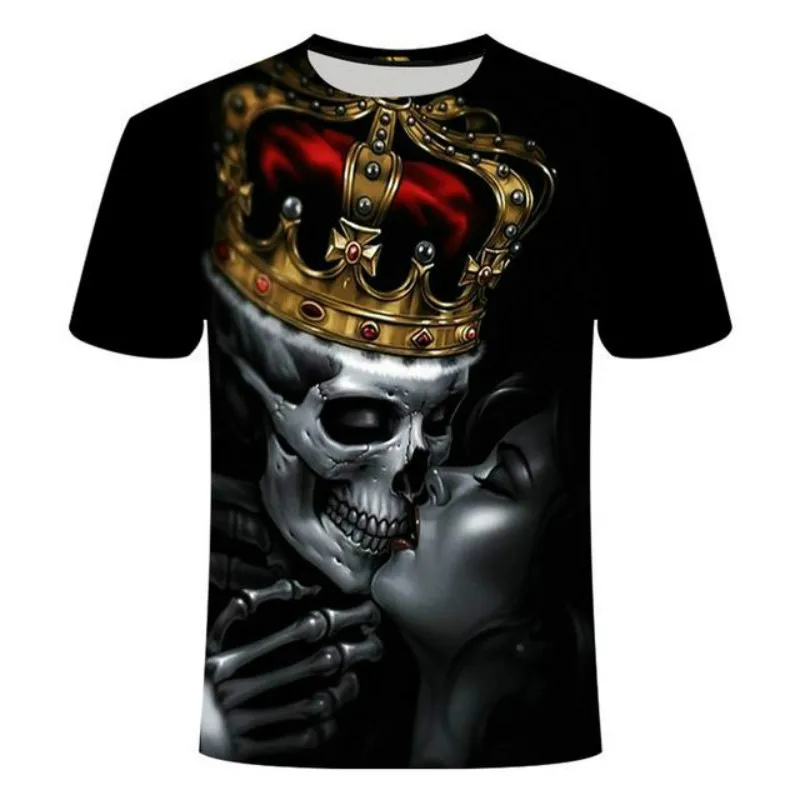 2021 naujas 3d kaukolė pokerio įdomu, T-marškinėliai, vyriški karšto pardavimo prekės atsitiktinis 3D spausdinimo T-shirt vasaros T-shirt Azijos dydis 1