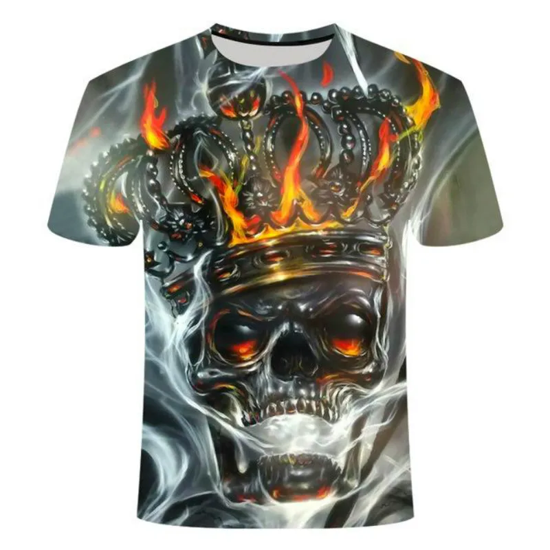 2021 naujas 3d kaukolė pokerio įdomu, T-marškinėliai, vyriški karšto pardavimo prekės atsitiktinis 3D spausdinimo T-shirt vasaros T-shirt Azijos dydis 3