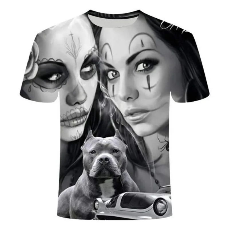 2021 naujas 3d kaukolė pokerio įdomu, T-marškinėliai, vyriški karšto pardavimo prekės atsitiktinis 3D spausdinimo T-shirt vasaros T-shirt Azijos dydis 5