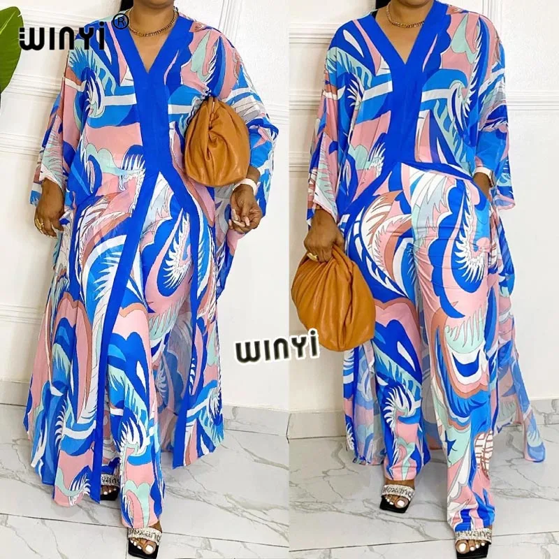 AFRIKOS Mados Bloggers Rekomenduojame Populiarus spausdinti Šilko Kaftan Maxi suknelės Prarasti Vasaros Paplūdimio Bohemijos kaftan ilga suknelė lady 3