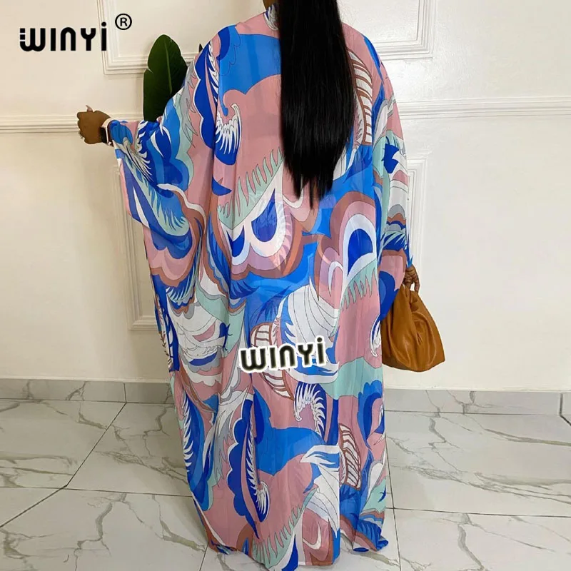 AFRIKOS Mados Bloggers Rekomenduojame Populiarus spausdinti Šilko Kaftan Maxi suknelės Prarasti Vasaros Paplūdimio Bohemijos kaftan ilga suknelė lady 4