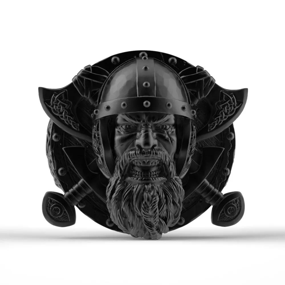 Patikima Rock, Punk Vikingų Kariai žiedas Odin Skandinavų Šarvai kirvis žiedo karo Dievo Kaukolė Barzda Žiedas, skirtas moterims, vyrams R00043 1