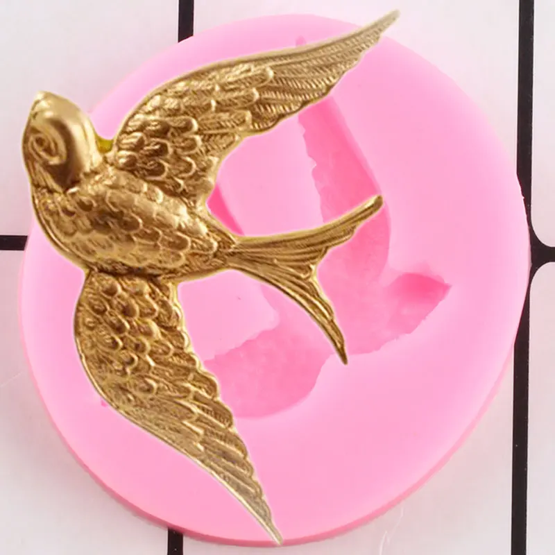 3D Nuryti Paukščių Silikono Formų Papuošalai Polimero Molis Formos Šokoladiniai Saldainiai, Pelėsių 