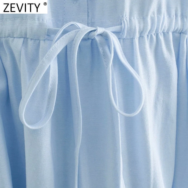 Zevity Naujas Moterų vientisos Spalvos Juosmens sutraukimo juostelę Klostes Shirtwaist Moteriška Suknelė trumpomis Rankovėmis Chic Atsitiktinis Kimono Mini Vestido DS8164 2
