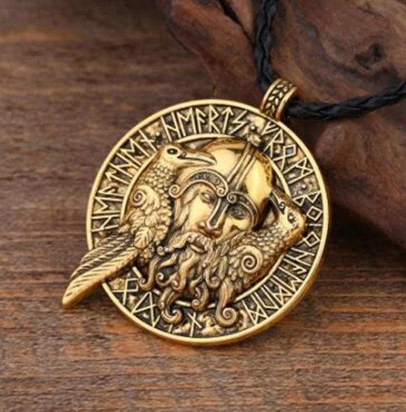 Kūrybos Viking ir Viking Odin ' s Raven Derliaus Pakabukas Karoliai Varnas Rune Talismanas, Amuletas vyriški Papuošalai 2