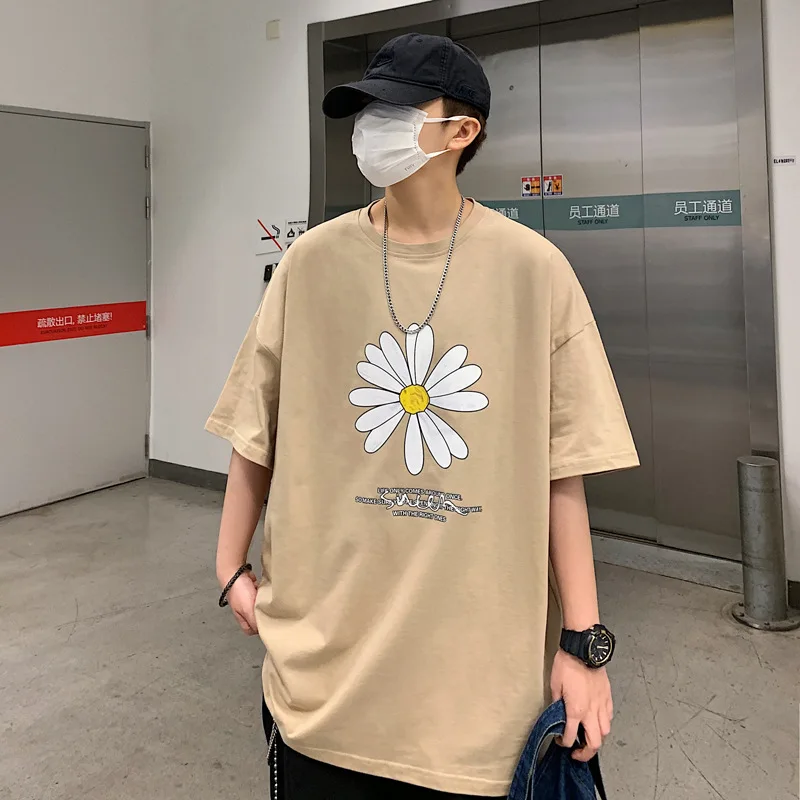 2020 metų Vyrų Vasaros Floower Harajuku T-shirts Vyras INS Atsitiktinis Japonijos Streetwear Tshirts Vyrų korėjos Medvilnės Drabužius 4XL 0