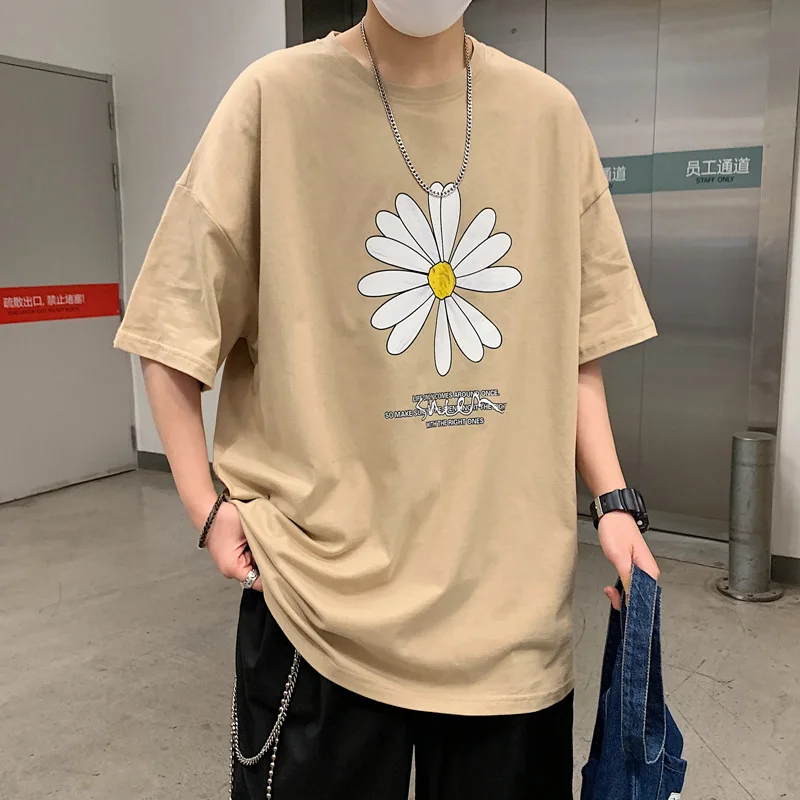 2020 metų Vyrų Vasaros Floower Harajuku T-shirts Vyras INS Atsitiktinis Japonijos Streetwear Tshirts Vyrų korėjos Medvilnės Drabužius 4XL 2