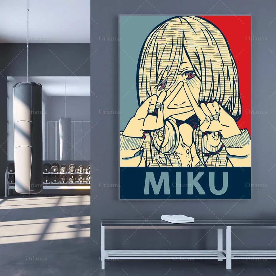 Miku Nakano Anime Plakatas Šiaurės Šalių Sienos Meno Tapybos Drobės Namų Puošybai Šiuolaikinio Abstraktaus Hd Spausdina Nuotraukas Kambarį Dekoro 0