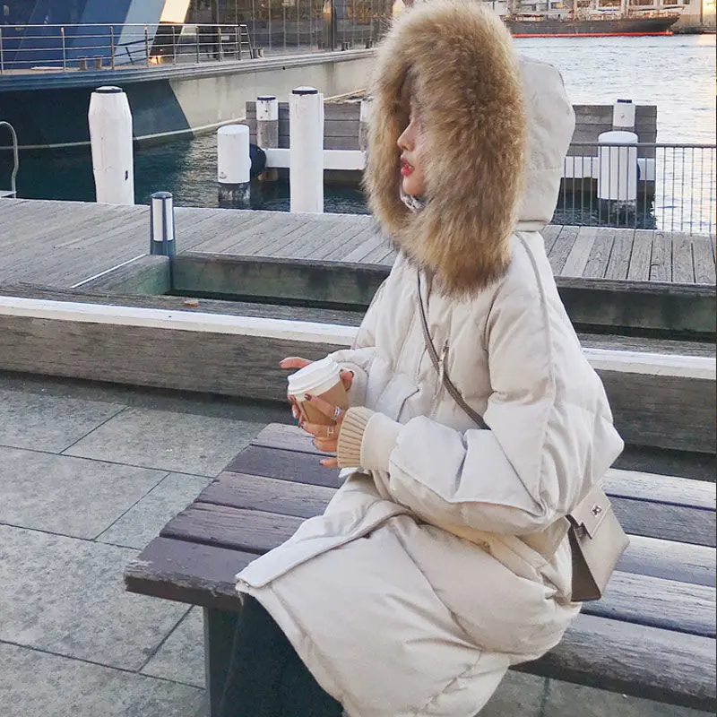 Suofun Storio X-Long Hood Derliaus 2021 Karšto Pardavimo Žiemą Šiltas Korėja Stiliaus Striukė Moteriška Moterų Negabaritinių Parkas Žiemą Ilgas Kailis 1