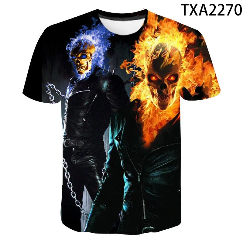 Kaukolė Reaper vyriški marškinėliai vyriški Siaubo 3DT-Marškinėliai Vasaros Mados Viršūnes, O-Kaklo Marškinėliai Berniukui Drabužių Dydį, Gatvės Drabužiai 2