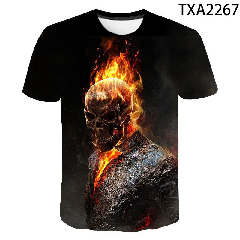 Kaukolė Reaper vyriški marškinėliai vyriški Siaubo 3DT-Marškinėliai Vasaros Mados Viršūnes, O-Kaklo Marškinėliai Berniukui Drabužių Dydį, Gatvės Drabužiai 5