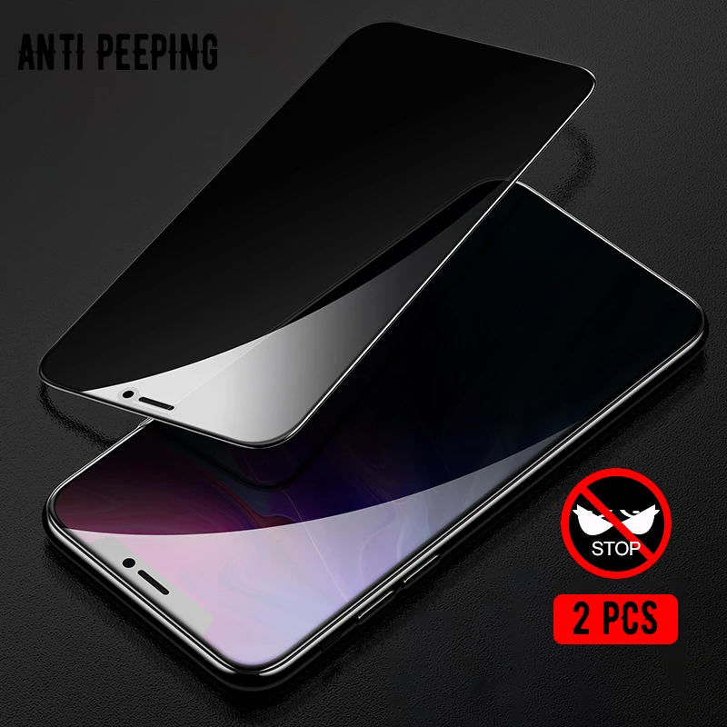 Anti Spy Grūdintas Stiklas iPhone 11 12 Pro Max Mini 7 8 6 6S Plius XR X XS MAX Privatumo Grūdintas 4