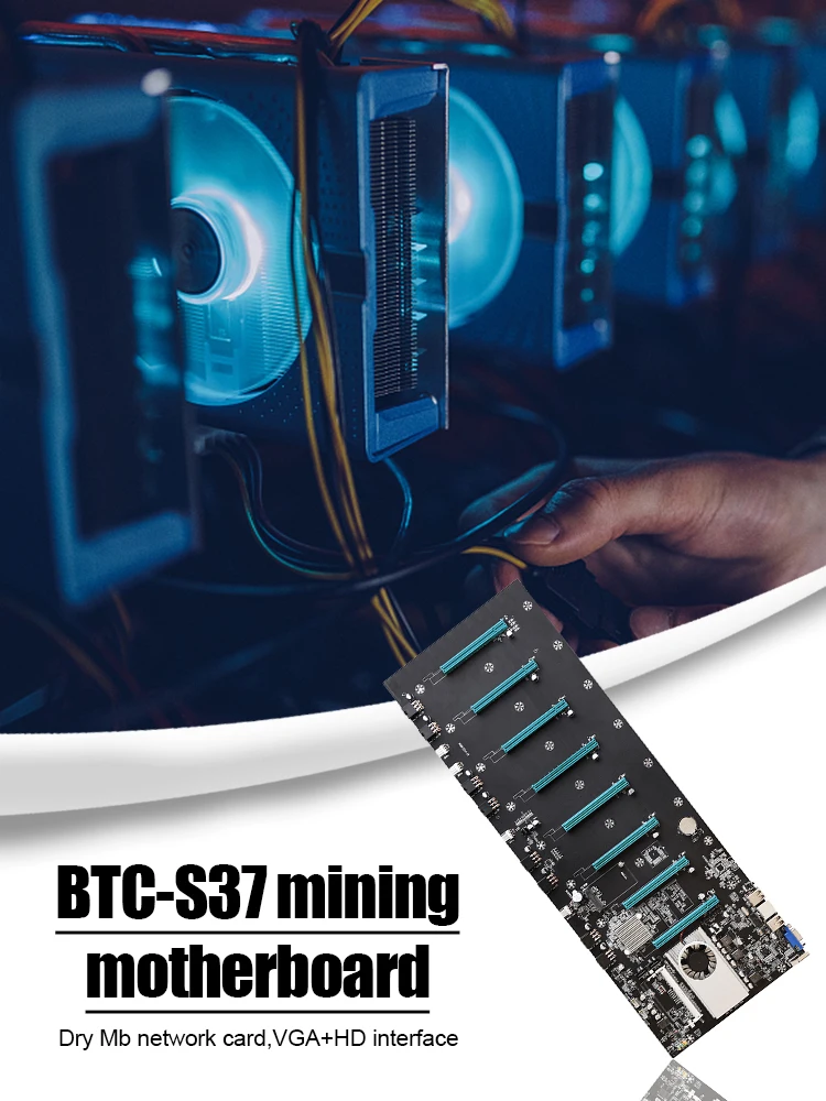 BTC-S37 Kasybos Mašinos Plokštę 8 PCIE 16X vaizdo plokštė SODIMM DDR3 SATA3.0 Paramą VGA + HDMI Suderinamus VS BTC-37 0